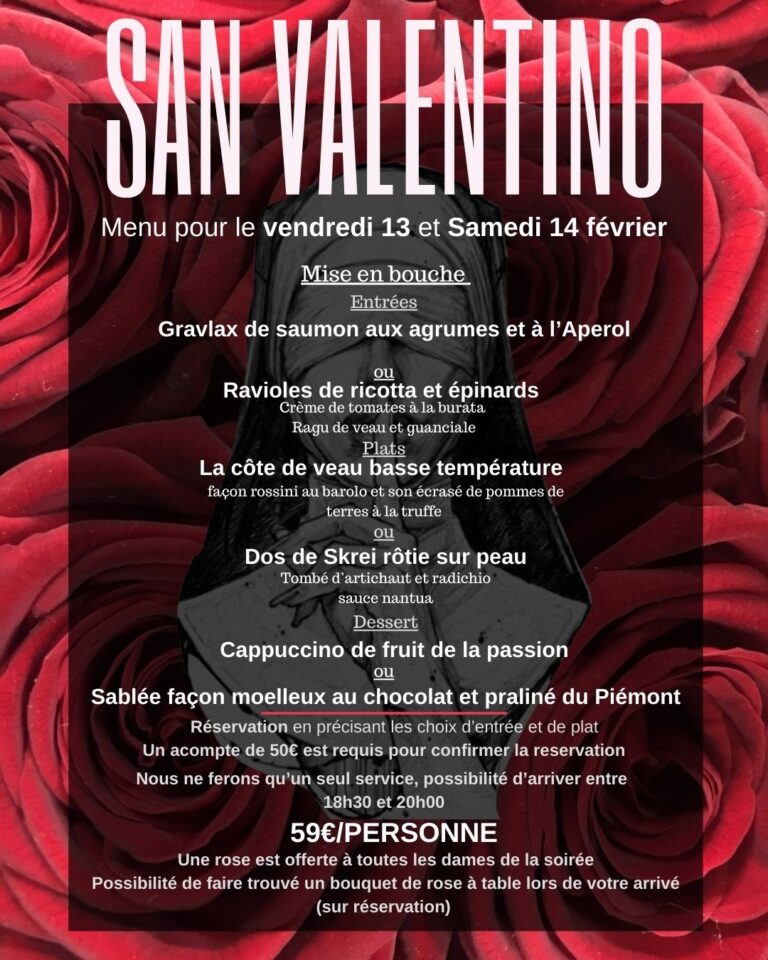 Menu Saint Valentin